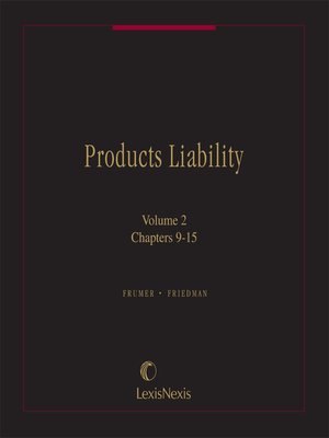 cover image of Frumer & Friedman, Products Liability